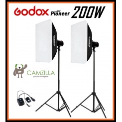 Godox Mini Pioneer 400W (2X 200W) 60x90cm Softbox Studio Flash Strobe Kit 
